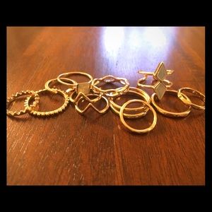 Set of 13 Stackable Rings, Various Sizes